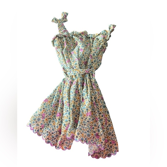 Emile Et Ida Girls Green Floral Tie Jumper in size 3 - Picture 5 of 7